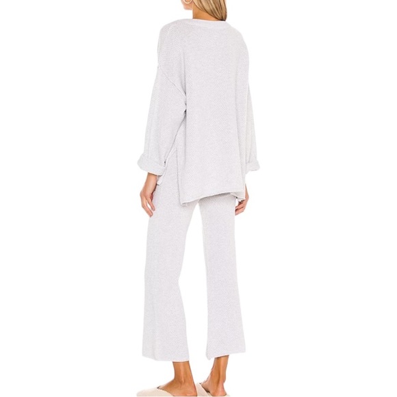 Free People Hailee Sweater Set in Ivory Heather Light Grey Size Large - Picture 2 of 11